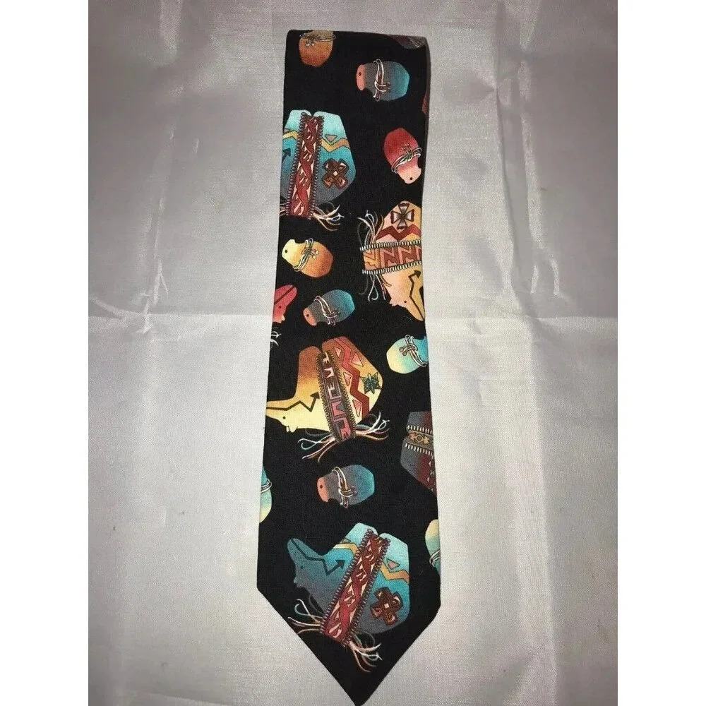 Southwestern Native Fetish Carvings Bear Wolf Geisler Of Naples Classic Neck Tie